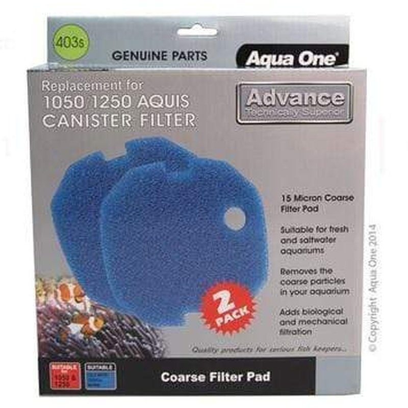 Aqua One Sponge 15ppi 2pk 403s - Aquis 1050/1250 - 25403s