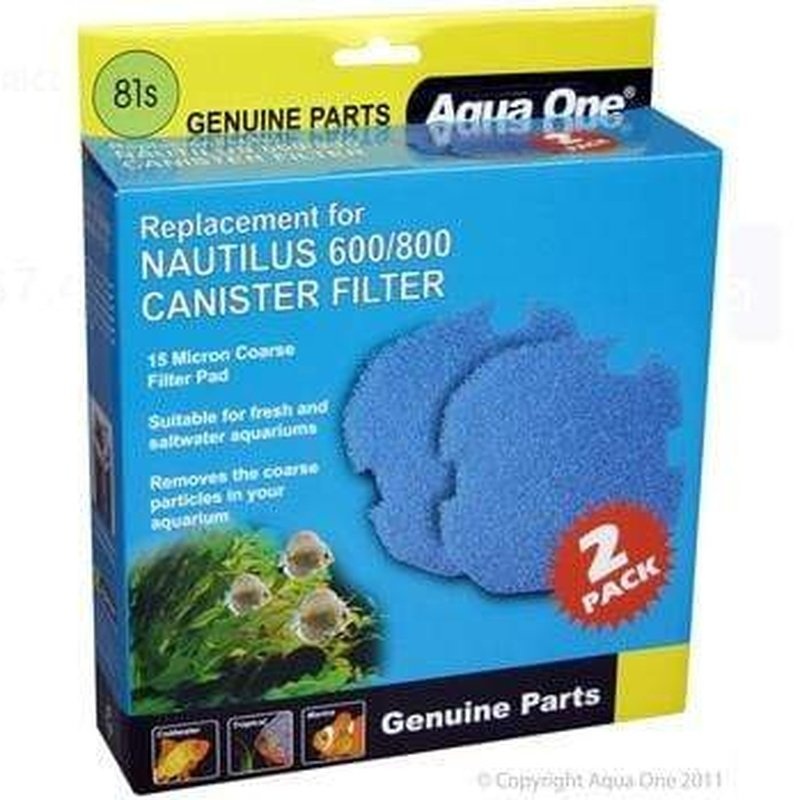 Aqua One Sponge 15ppi 2pk 81s - Nautilus 600/800, Brilliance 80 - 25081s