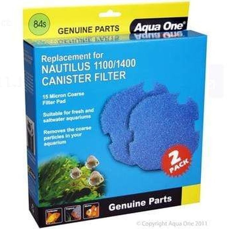 Aqua One Sponge 15ppi 2pk 84s - Nautilus 1100/1400, Brilliance 100/120/150 - 25084s