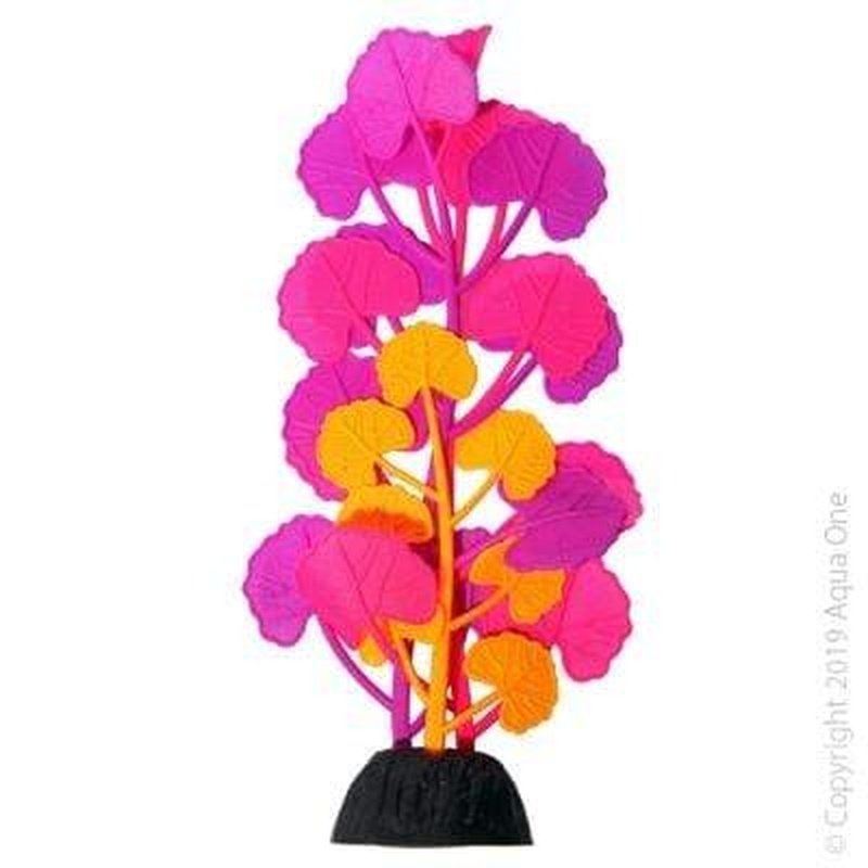 Aqua One Flexiscape Medium Pennywort Purple, Pink and Orange Plant 17.5cm
