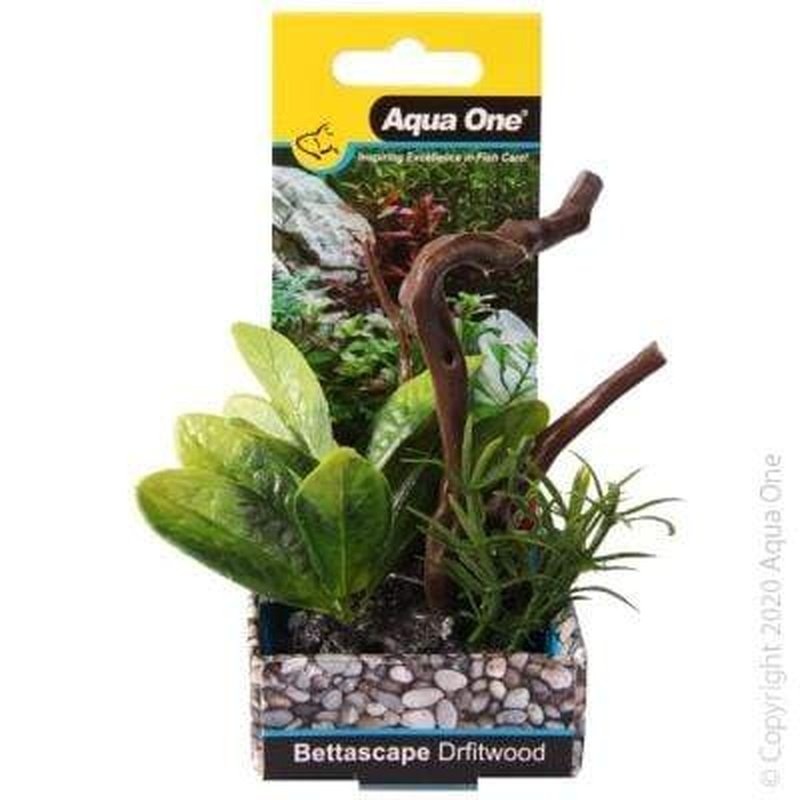 Aqua One Bettascape Lily Leaf On Driftwood Green 15cm