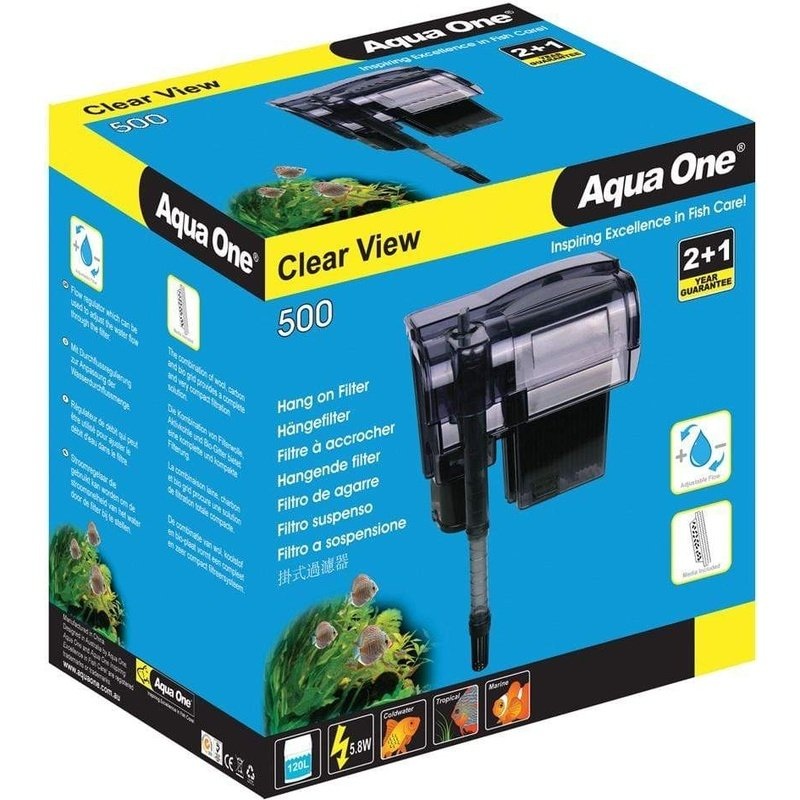 Aqua One ClearView 500 Hang On Filter (120L, 500L/h)