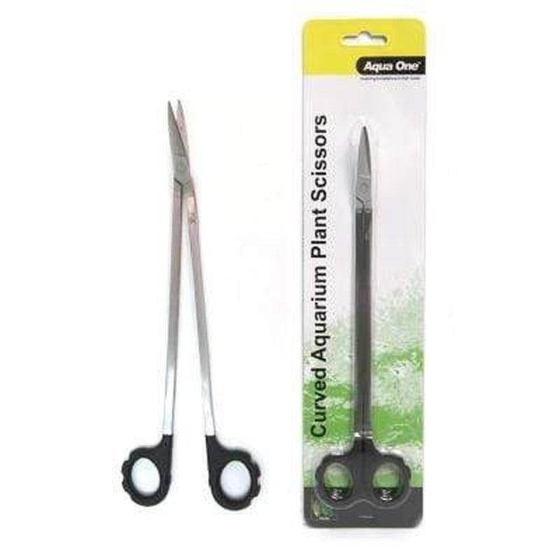 Aqua One Easy Reach Aquarium Plant Scissors Curved 25cm