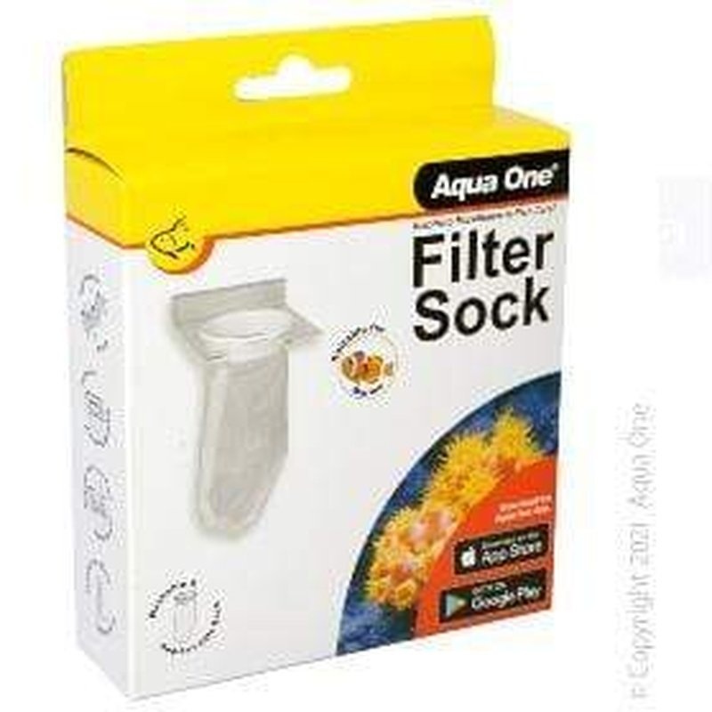 Aqua One 200 Micron Filter Sock Round with Holder 12 x 11.5 x 26.5cm