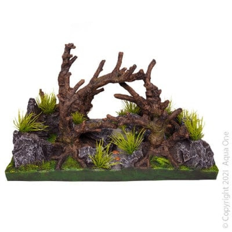 Aqua One  Ecoscape Driftwood on Rock Garden Extra Large 41.3 x 25.5 x 25cm