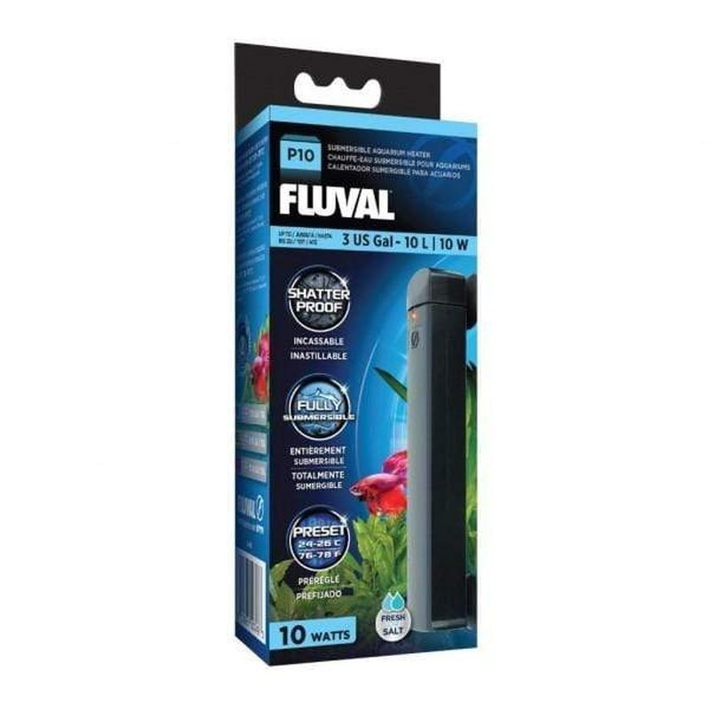 Fluval P10 Pre-set Submersible Heater 10W 13.5cm (10L)
