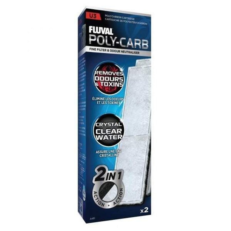 Fluval U3 Filter Poly/Carbon 2 Pack