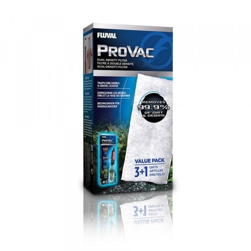 Fluval Bags for ProVac - Pack of 3+1 Dual Density Filter Pads (11077)