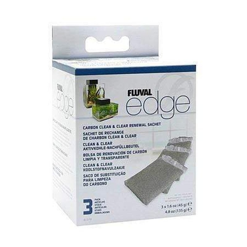 Fluval EDGE Carbon Clean & Clear Sachet 3 Pack