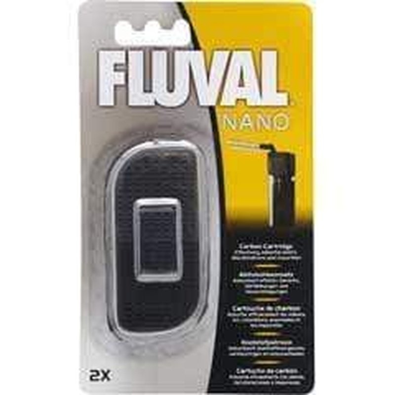 Fluval Nano Aquarium Filter Carbon Cartridge 2 Pack