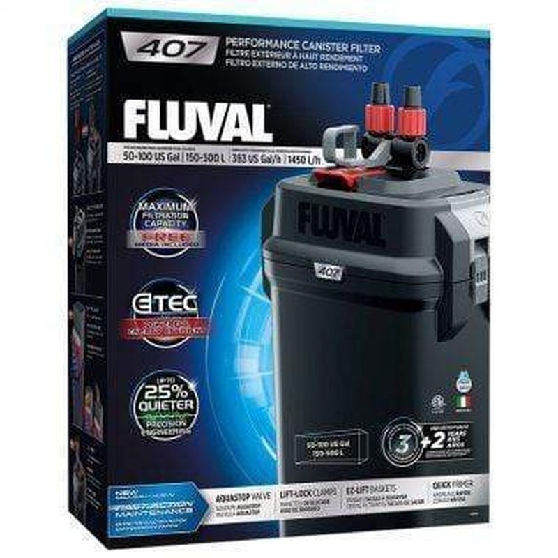 Fluval 407 Performance Canister Filter (1450L/h, 500L)