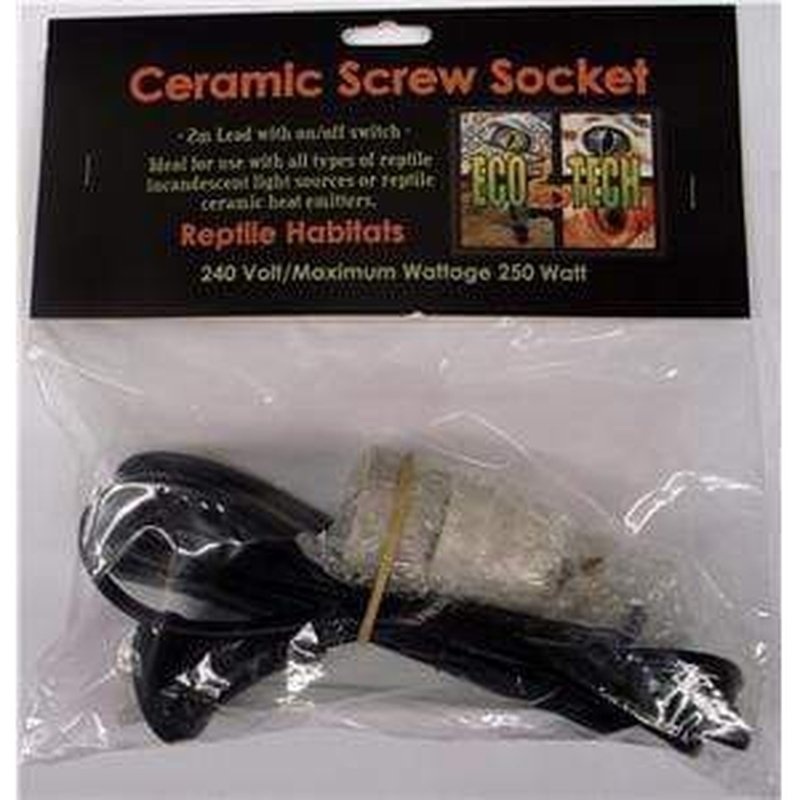 Eco Tech Socket & Lead Set: Ceramic Fitting with 2m Cable & Switch