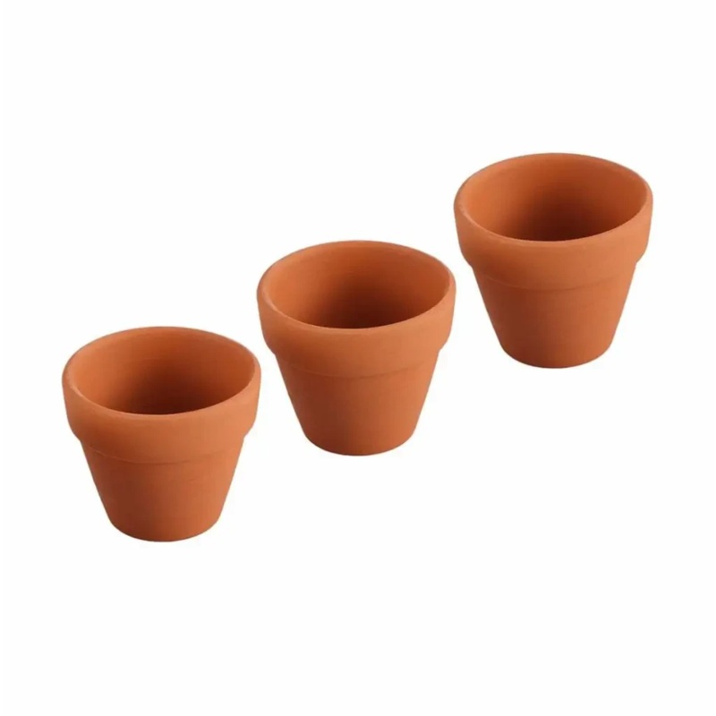 Mini Terracotta Pots ( Pack of 3) L(R18)