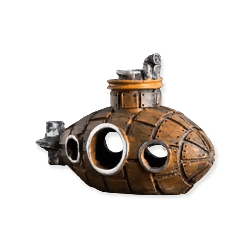 Aquarium Submarine Wreckage Hiding Cave Fish Tank L(M6)