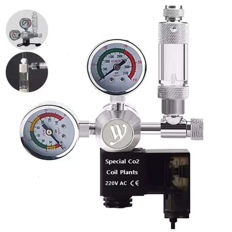 CO2 Regulator w/ 2 Gauges/Solenoid/Bubble Counter L(M21)