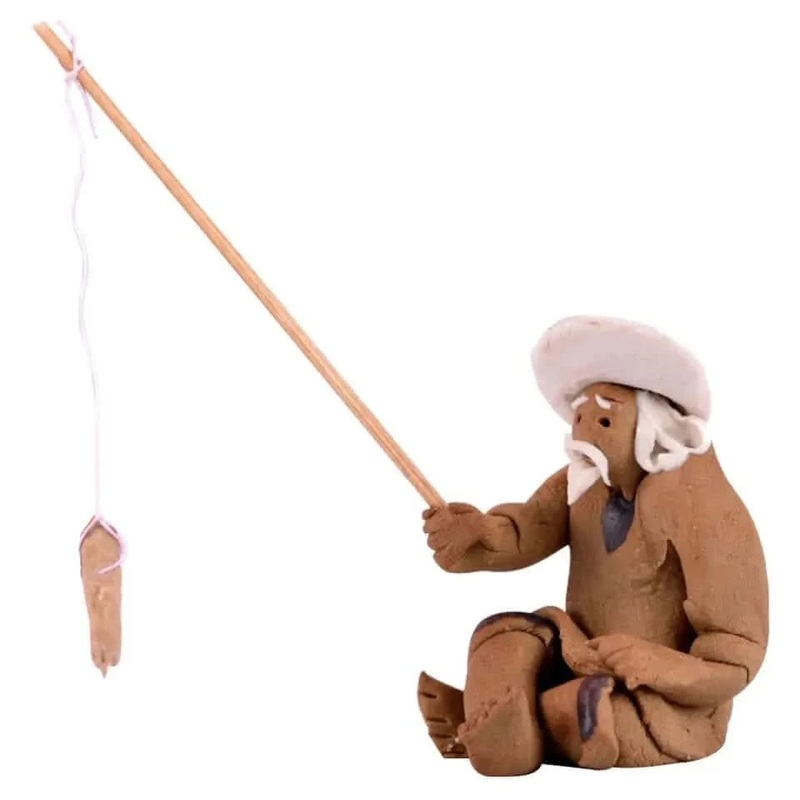 Chinese Miniature Ceramic Figurine - Fishing