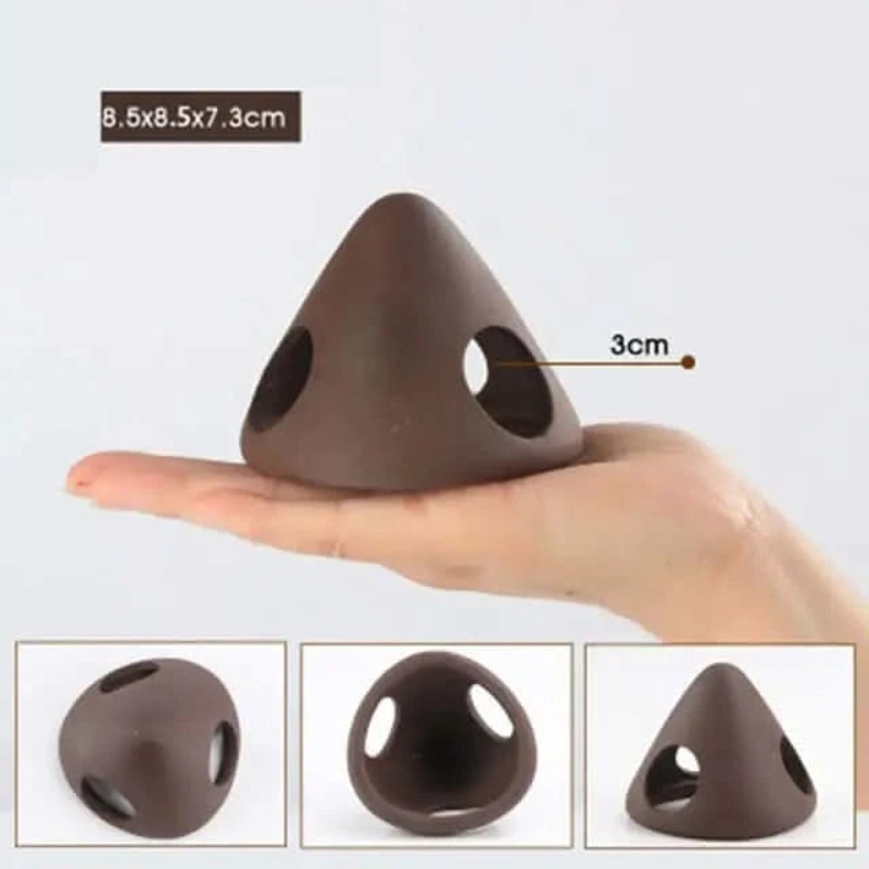 Cone Shaped Small Brown Shrimp Pleco Cave Shelter L(R11)