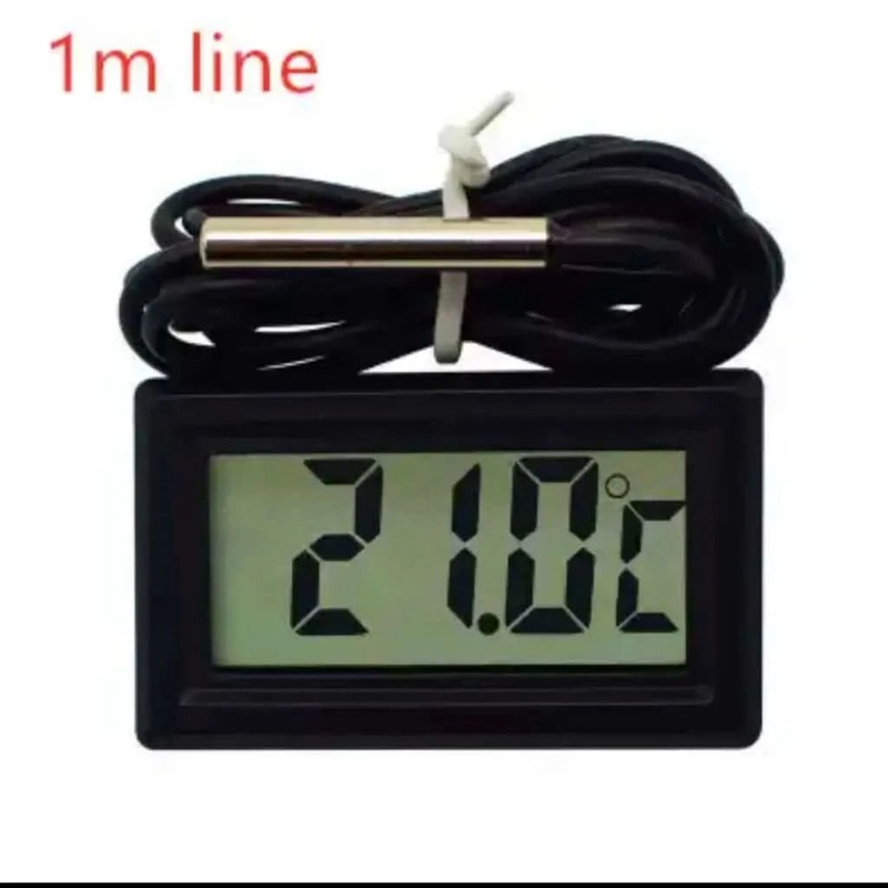 Digital Led Thermometer Black ( With Battery )