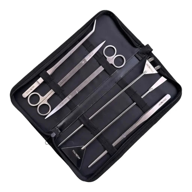 Aquascaping Tool Set ( 7pcs inc PU Leather Case ) - Stainless Steel L(M28)