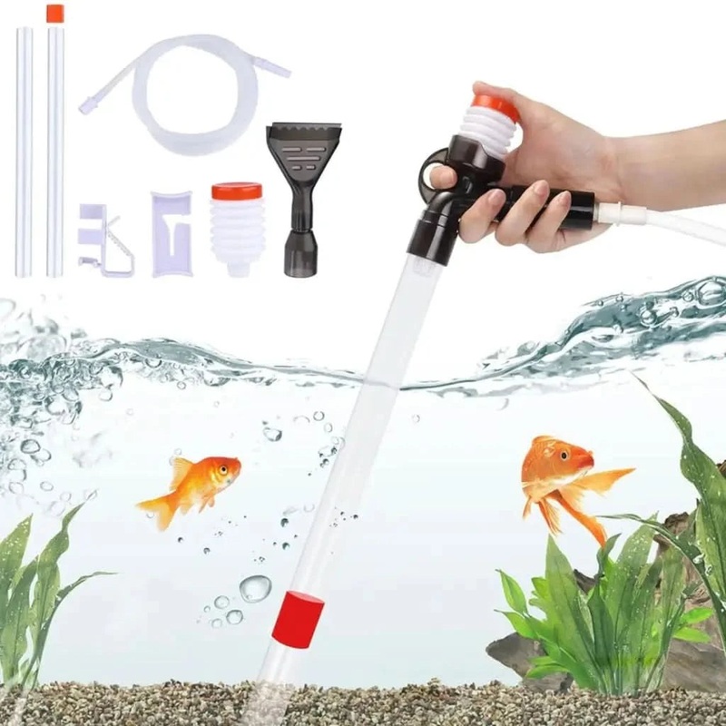Vacuum Siphon Gravel Cleaner With Glass Scraper