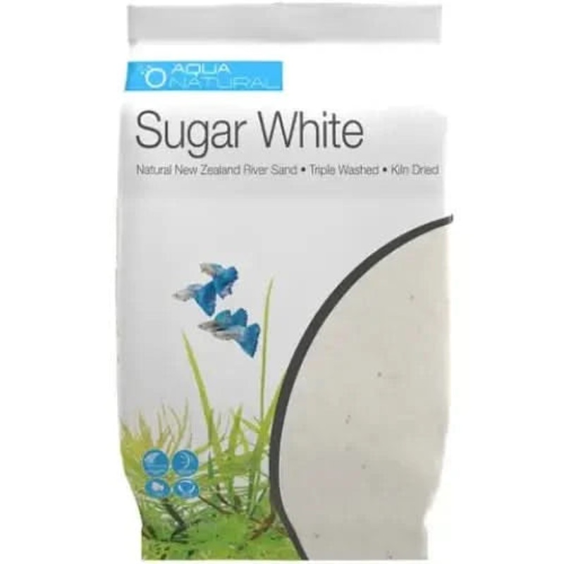 SUGAR WHITE AQUARIUM SAND 1kg (Rebagged)