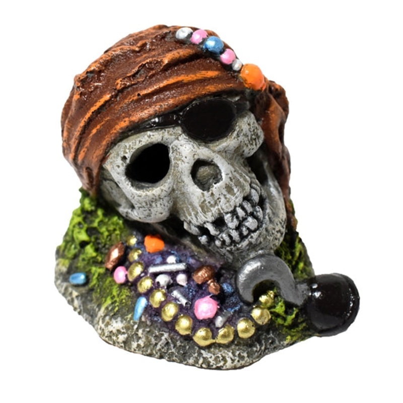 Hikari Resin Ornament - Pirate Skull w/ Treasure