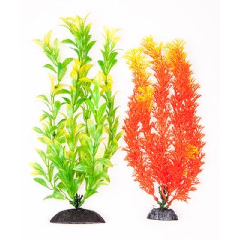 Aquatop Orange & Green Plants 10" 2 Pack