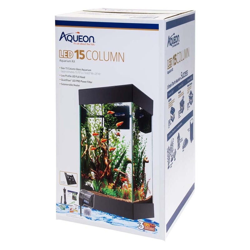 Aqueon LED 15 Column Aquarium Kit 15g